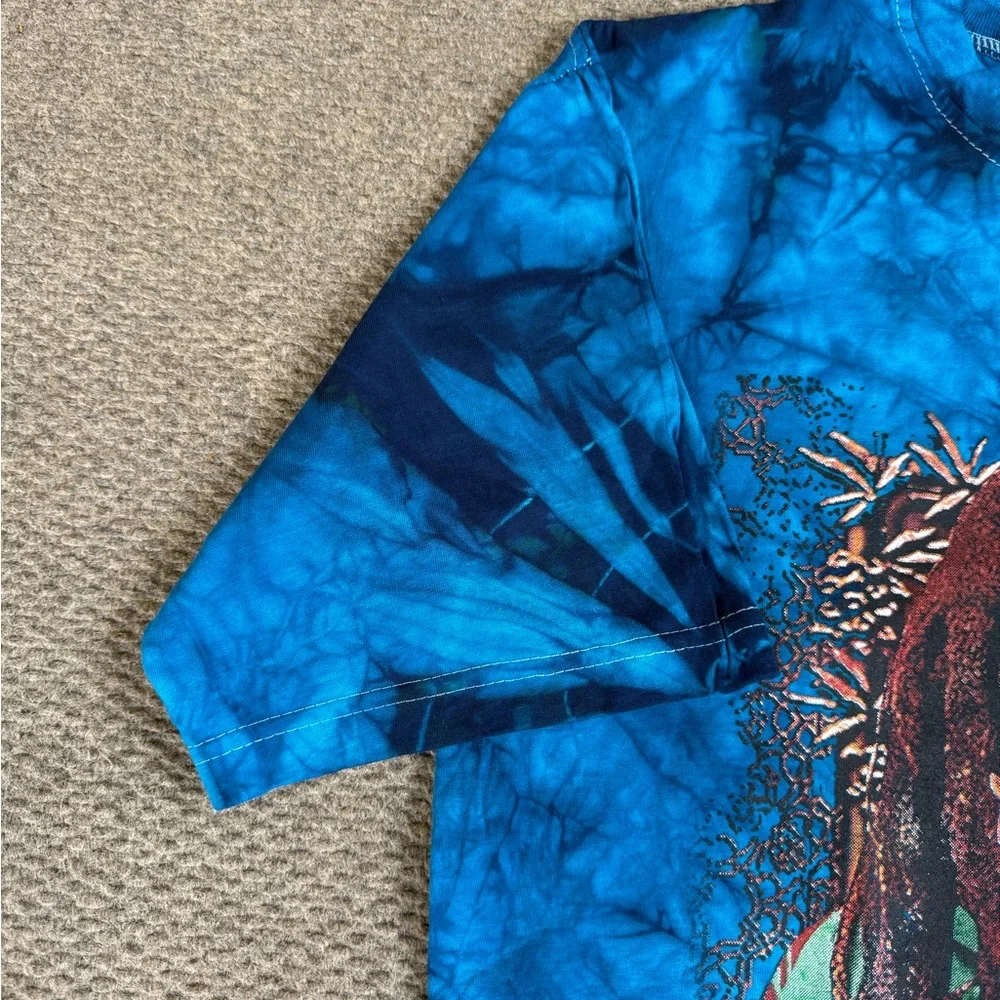 Vintage Y2K Bob Marley Hot Ice Blue Tie Dye Rap Tee T Shirt Men’s Size Large